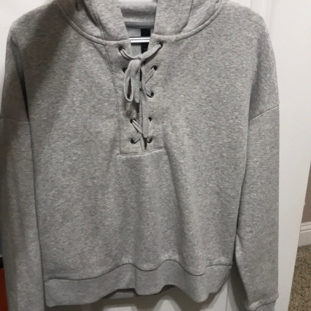 lace up hoodie